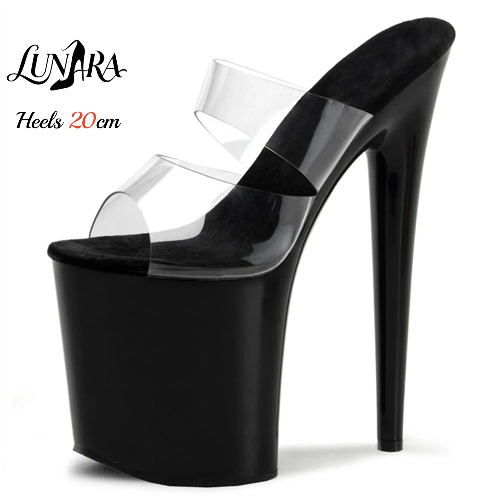 Strappy Heeled Sandals - Sandálias de Plataforma Ultra Alta de