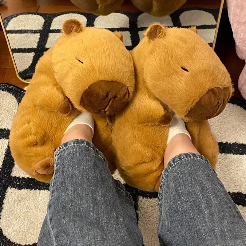Women Shoes Winter - Novidade capivara chinelos unissex animais slides
