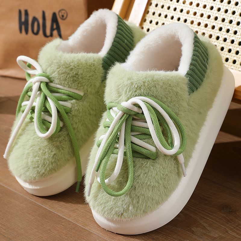 Women Shoes Winter - Novo estereoscópico envoltório completo chinelos casa