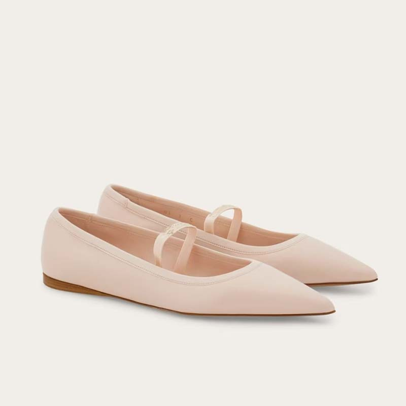 Ribbon Tie Heel - Mulheres ballet sapatos planos criança e