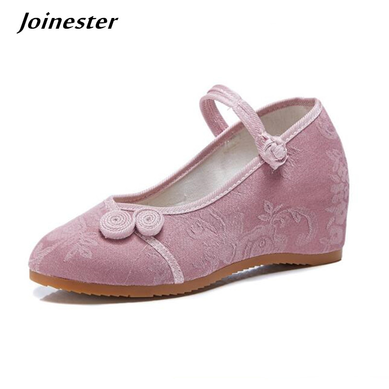 Espadrille Wedge Shoes - Mulheres sandálias de cunha mary jane