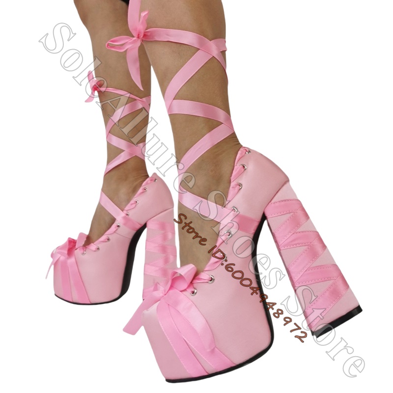 Sapatos Femininos Elegantes co - Ribbon Tie Heel avaliação e preço