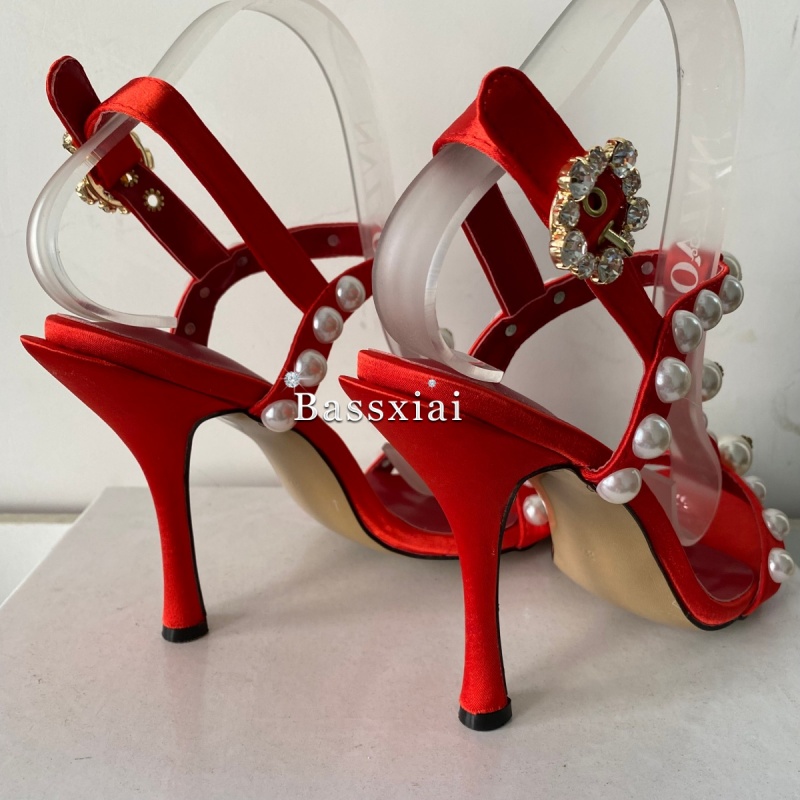 Pérola grânulo decoração t-cin - Strappy Heeled Sandals avaliação e preço