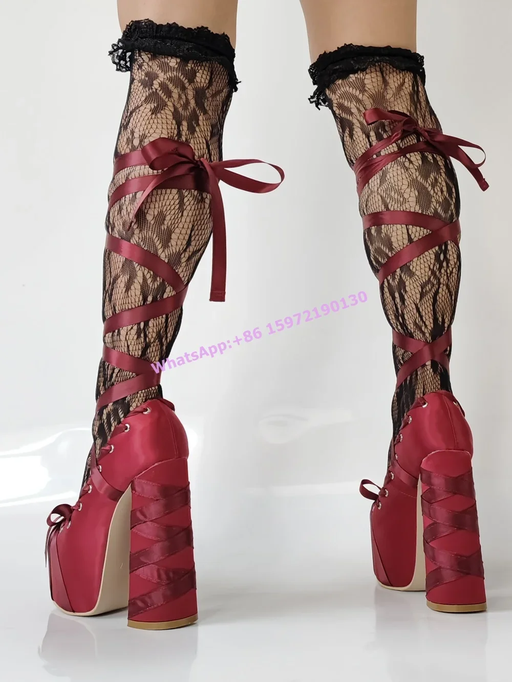 Bombas de plataforma de fita d - Ribbon Tie Heel avaliação e preço