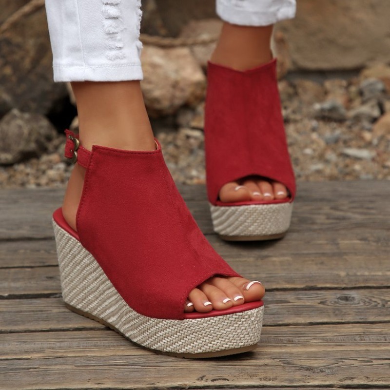 Sandálias Femininas de Verão c - Espadrille Wedge Shoes avaliação e preço
