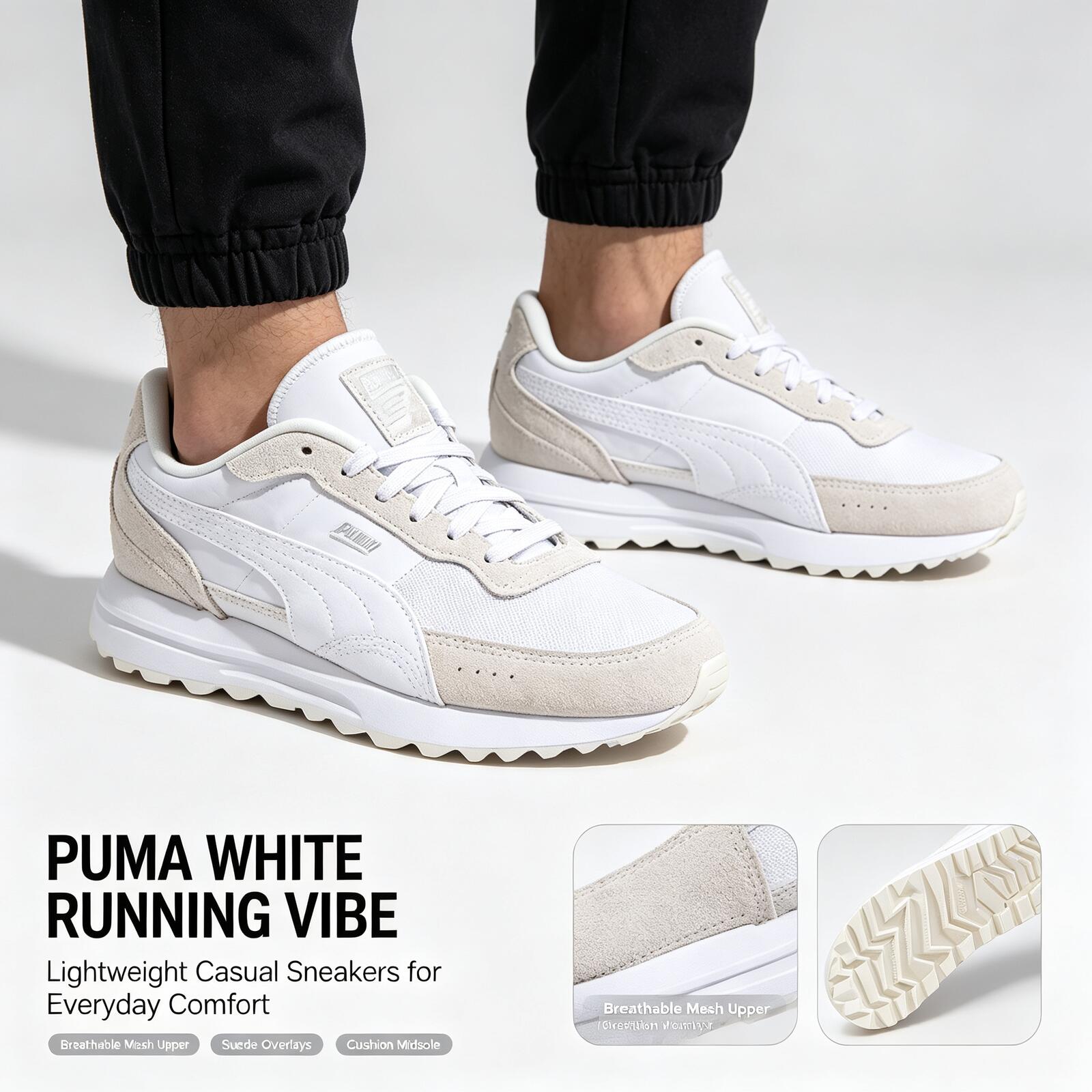 Novos Tênis Leves Puma Brancos - Women'S Shoes Puma Sneakers avaliação e preço