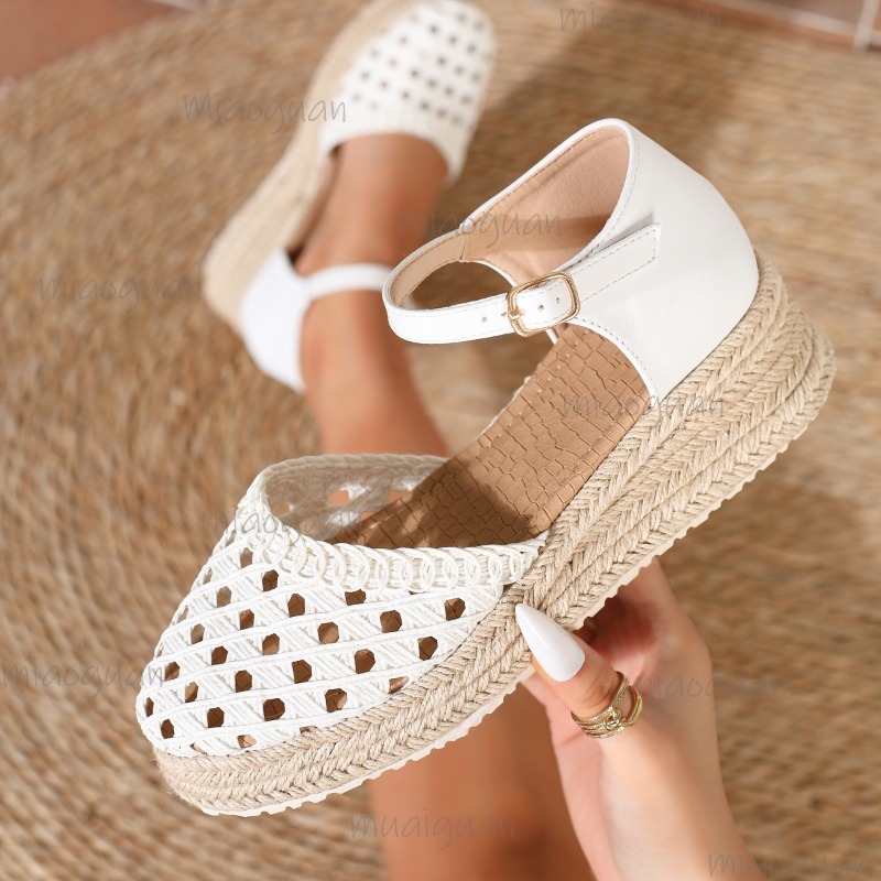 Sandálias Anabela Boho Feminin - Espadrille Wedge Shoes avaliação e preço