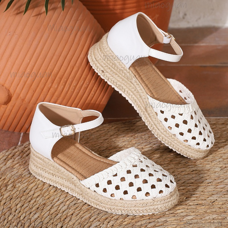 Sandálias Anabela Boho Feminin - Espadrille Wedge Shoes avaliação e preço