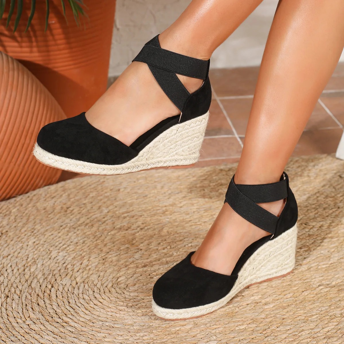 Sandálias Anabela Espadrille F - Espadrille Wedge Shoes avaliação e preço