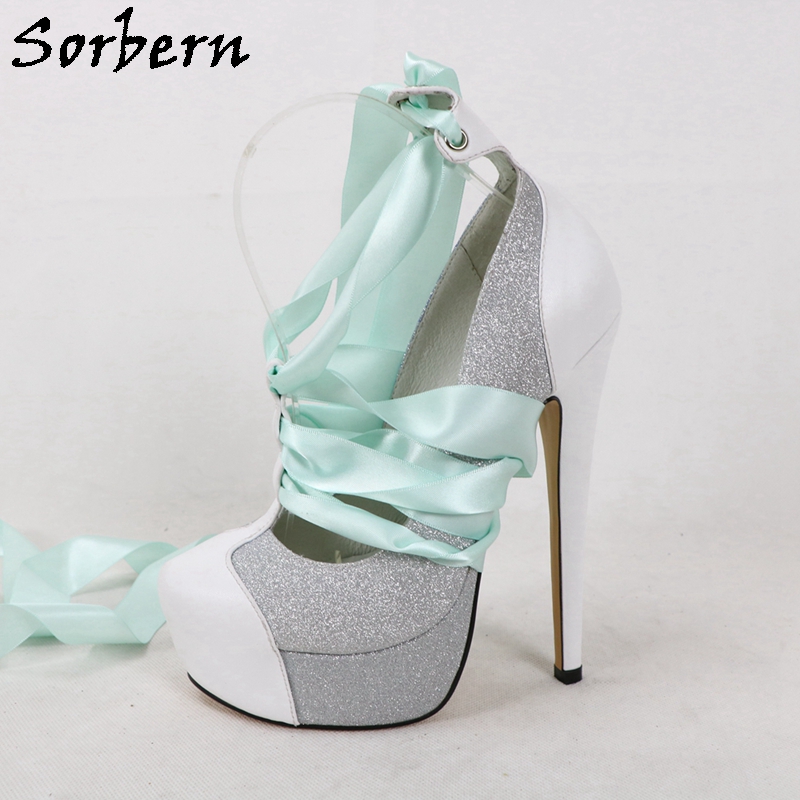 Sorbern branco couro real bomb - Ribbon Tie Heel avaliação e preço