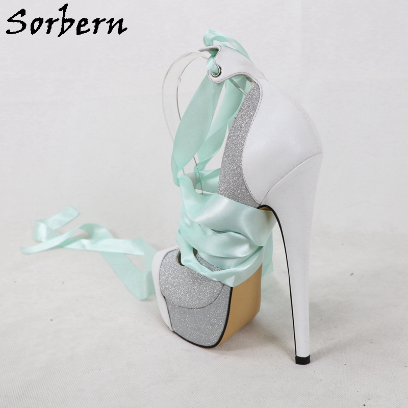 Sorbern branco couro real bomb - Ribbon Tie Heel avaliação e preço