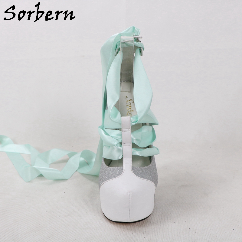Sorbern branco couro real bomb - Ribbon Tie Heel avaliação e preço