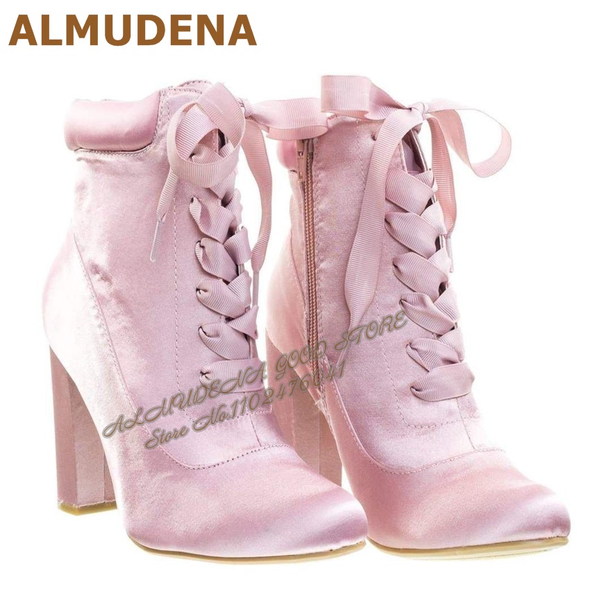 Almudena botas de tornozelo de - Ribbon Tie Heel avaliação e preço