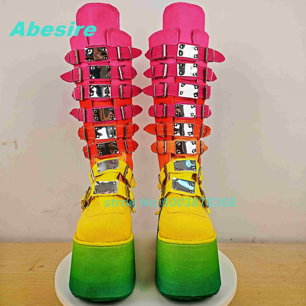 Botas de cano alto com várias  - Women'S Shoes Y2K avaliação e preço
