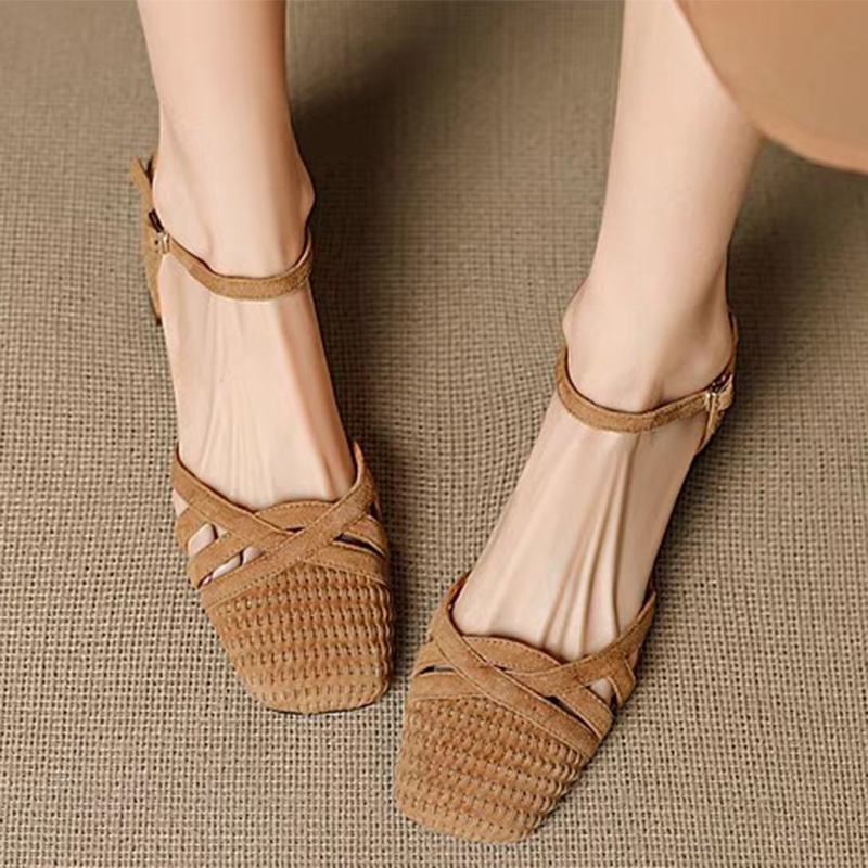 Retro tecer sandálias de salto - Women'S Shoes Veja avaliação e preço