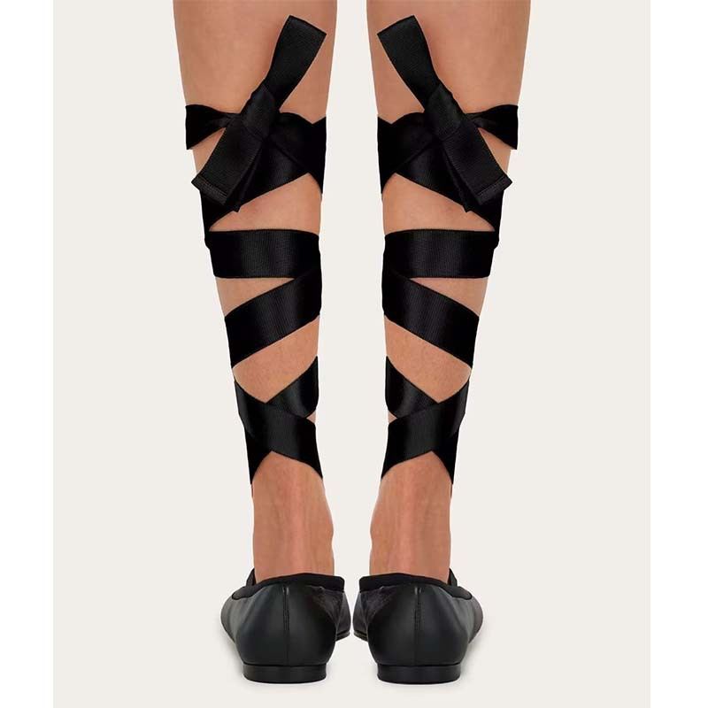 Mulheres ballet sapatos planos - Ribbon Tie Heel avaliação e preço