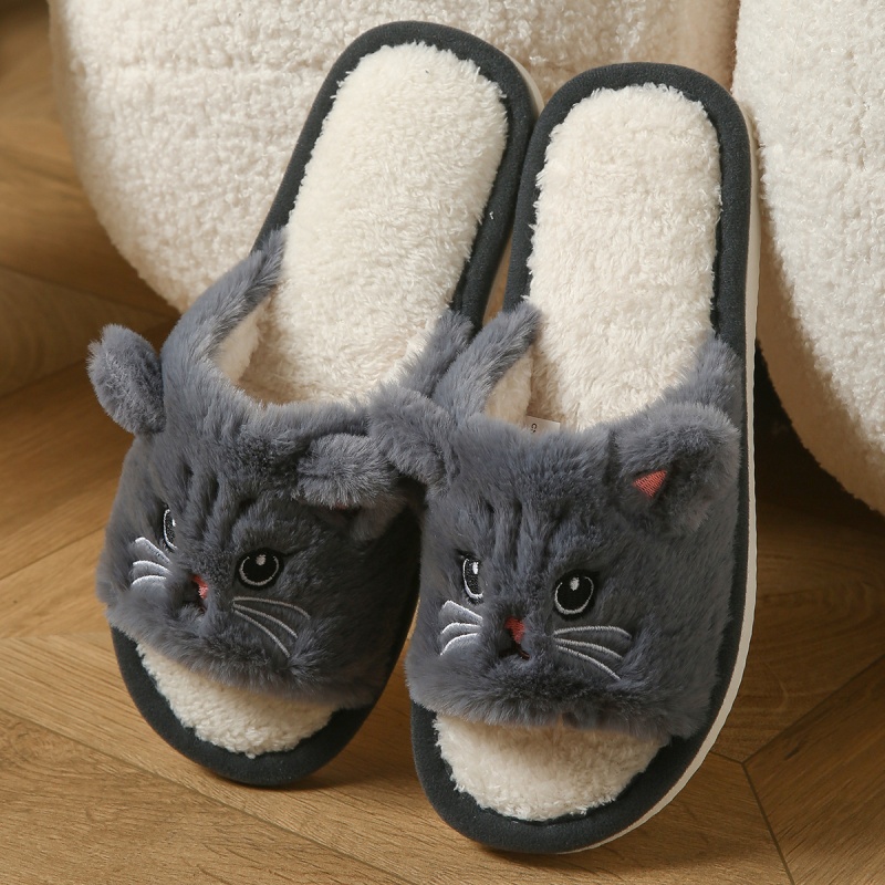 Chinelos de Pelúcia de Gato Fo - Women Shoes Winter avaliação e preço