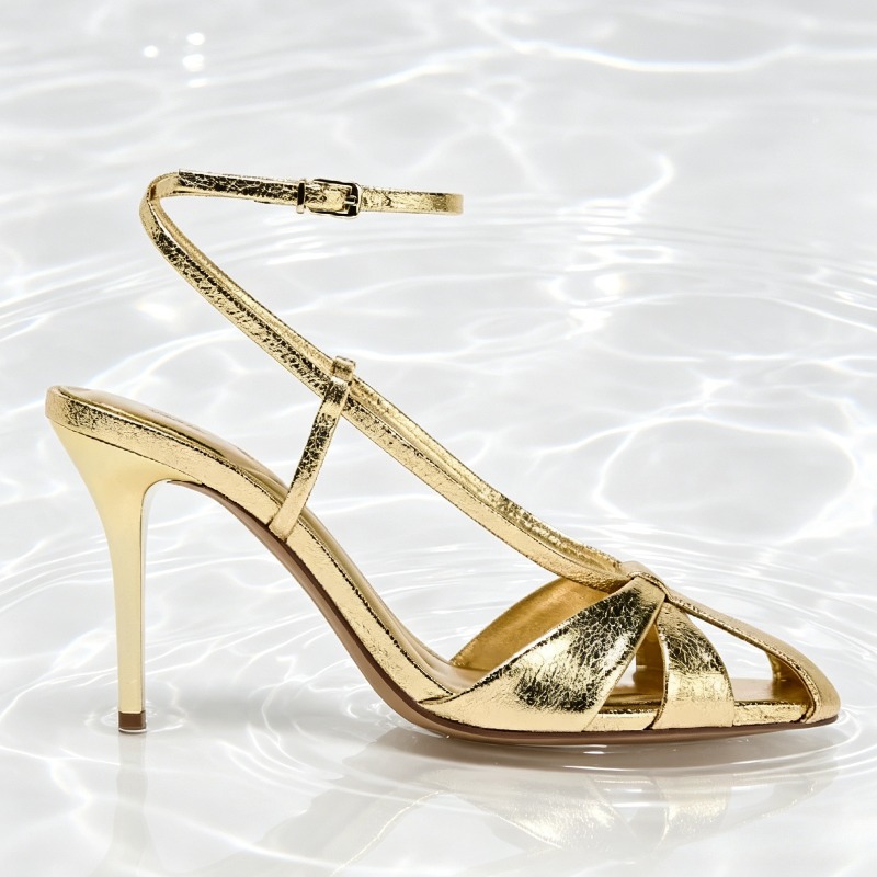 Moda ouro sandálias de salto f - Women Shoes Brands avaliação e preço