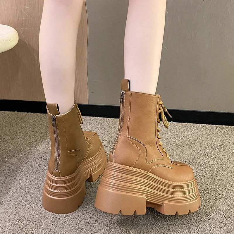 Botas femininas de couro gótic - Women Shoes Luxury Brand avaliação e preço