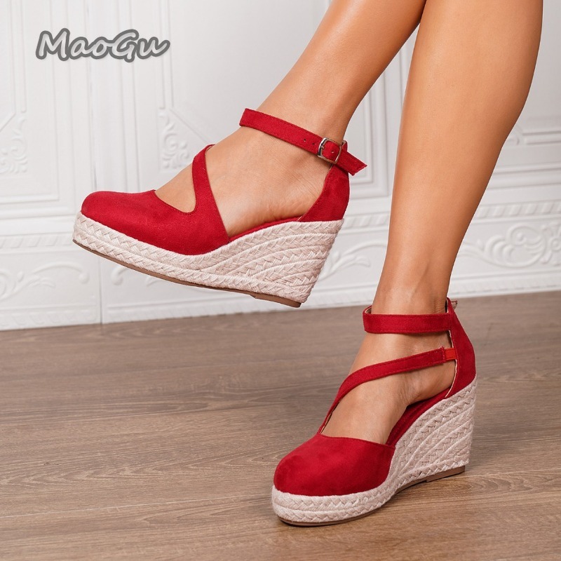Sandálias Anabela Femininas de - Espadrille Wedge Shoes avaliação e preço
