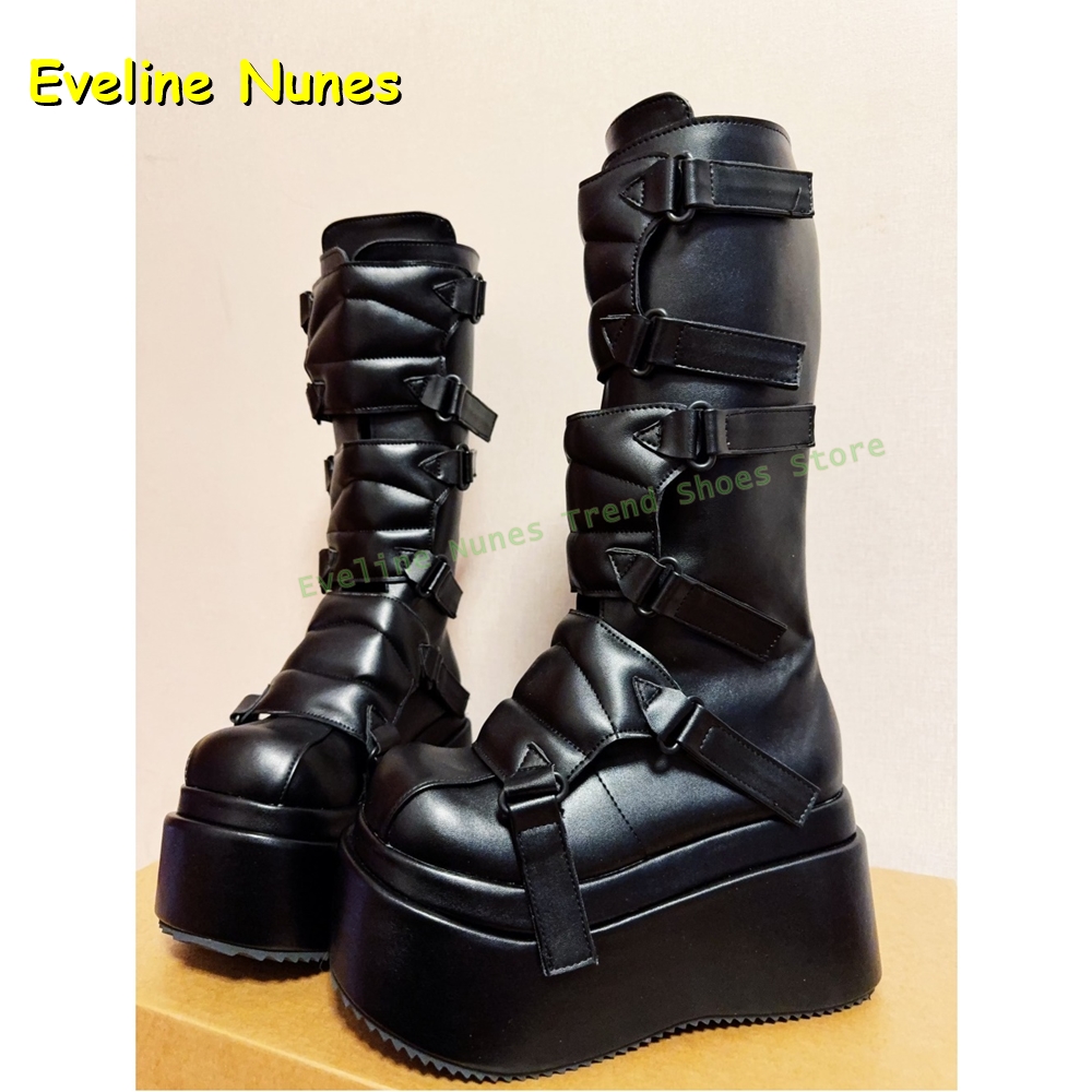 Fivela preta cyberpunk y2k joe - Women'S Shoes Y2K avaliação e preço