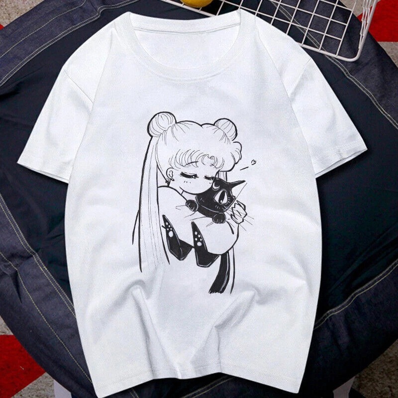 Camiseta 90s anime marinheiro  - Women'S Shoes In The 90S avaliação e preço